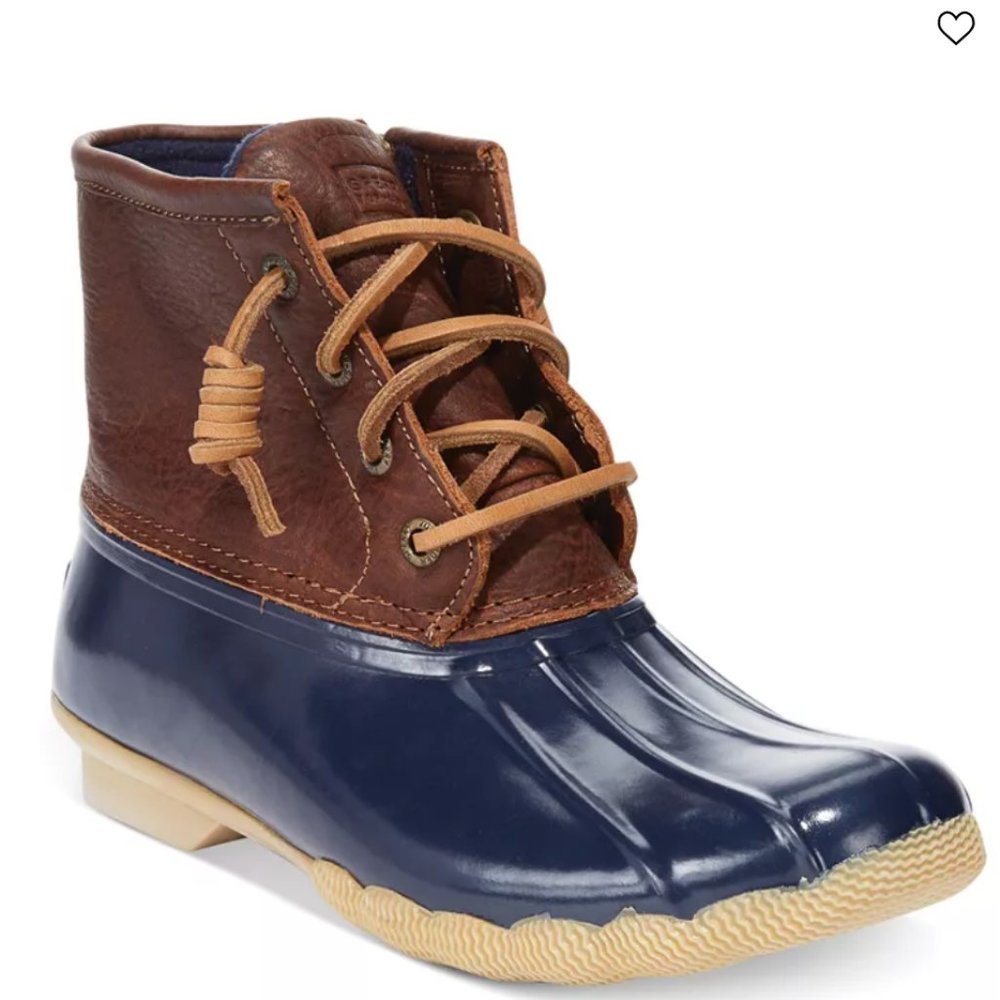 Sperry Top-Sider Saltwater Duck Boots Tan/Navy Size 9.5